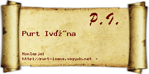 Purt Ivána névjegykártya